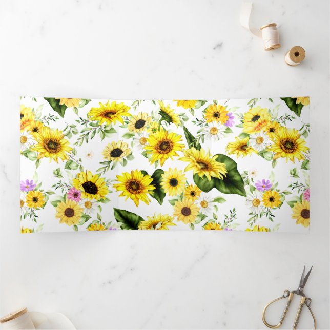 Aquarellblume 7 dreifach gefaltete karte (Innenseite)