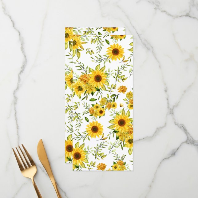 Aquarellblume 8 menükarte (Vorderseite/Rückseite Beispiel)