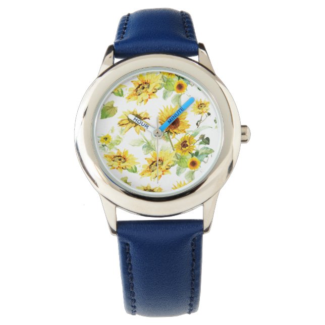 Aquarellblume Armbanduhr (Vorderseite)