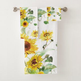 Aquarellblume Badhandtuch Set