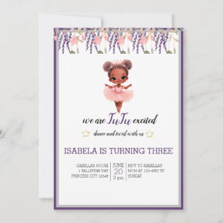 Aquarellblume Ballerina Tänzerin Geburtstag Einladung