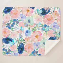 Aquarellblume Blumenblanket der Hoffnung Sherpadecke