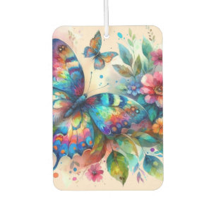 Aquarellblume Blütenblume Blume Blau Rosa Autolufterfrischer