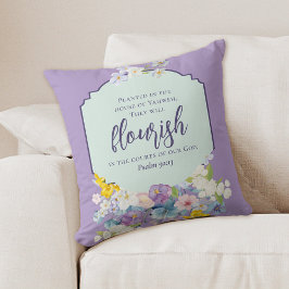 Aquarellblume Bouquet Scripting Verse Kissen