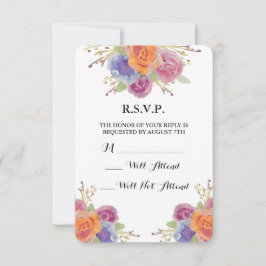 Aquarellblume Bright R.S.V.P. RSVP Karte