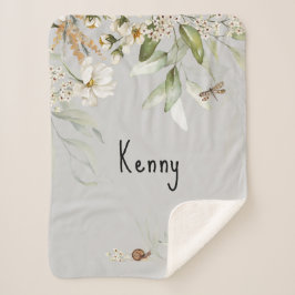 Aquarellblume Drop Baby Boy Kleiner Sherpadecke