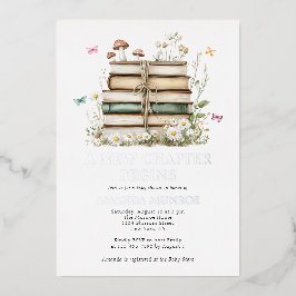 Aquarellblume Ein neues Kapitel Kinderdusche Folieneinladung