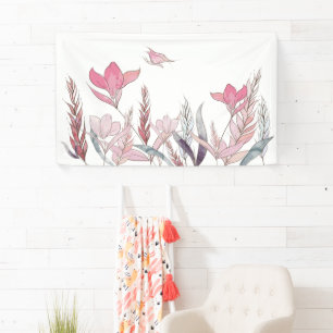 Aquarellblume - Elegante Dekoration für Veranstalt Banner