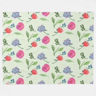 Aquarellblume Fleecedecke