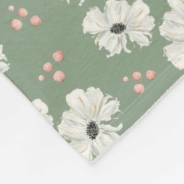 Aquarellblume Fleecedecke (Ecke)