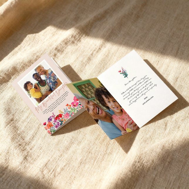 Aquarellblume | Foto der Mutter Karte (Von Creator hochgeladen)