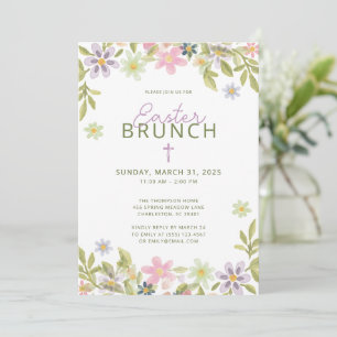 Aquarellblume Frühlingsbrunch Religiös Einladung