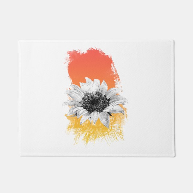 Aquarellblume Fußmatte (Vorderseite)