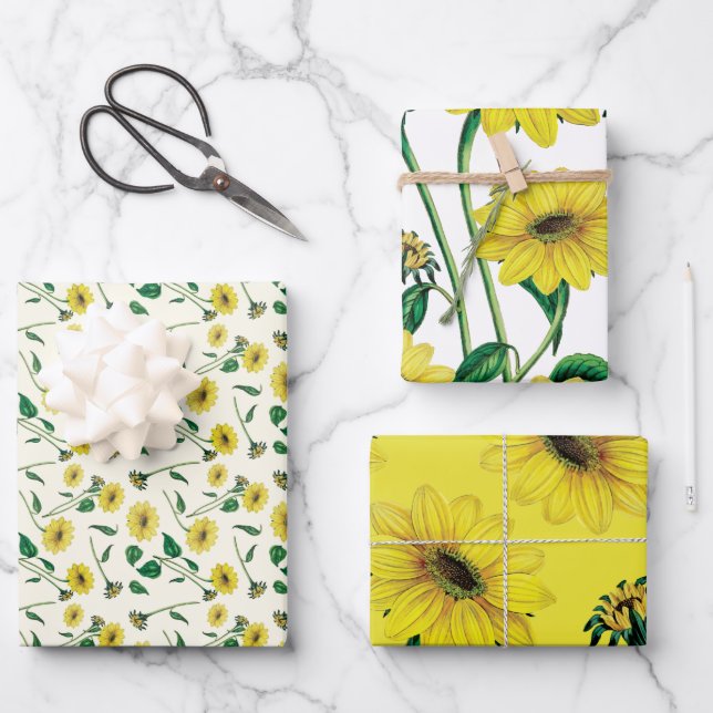 Aquarellblume Geschenkpapier Set (Vorderseite)