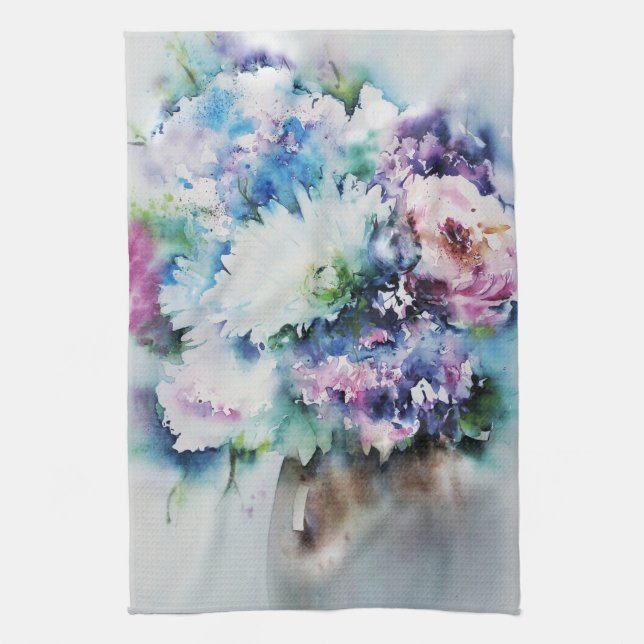 Aquarellblume Geschirrtuch (Vertikal)