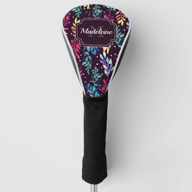 Aquarellblume Golf Headcover (Vorderseite)