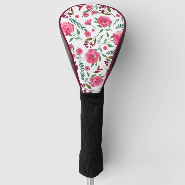 Aquarellblume Golf Headcover (Vorderseite)