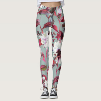 Aquarellblume: Handgezeichnete Blüten. Leggings