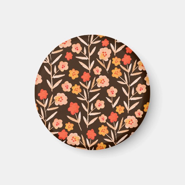 Aquarellblume: Handgezeichnete Textur Magnet (Vorne)