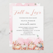 Aquarellblume Herbst Pink Pumpkin Hochzeit im Herb