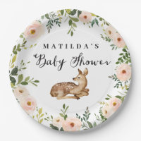 Aquarellblume Hirschwald Babydusche Party