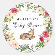 Aquarellblume Hirschwald Babydusche Party