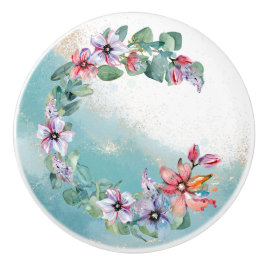 Aquarellblume Keramikknauf