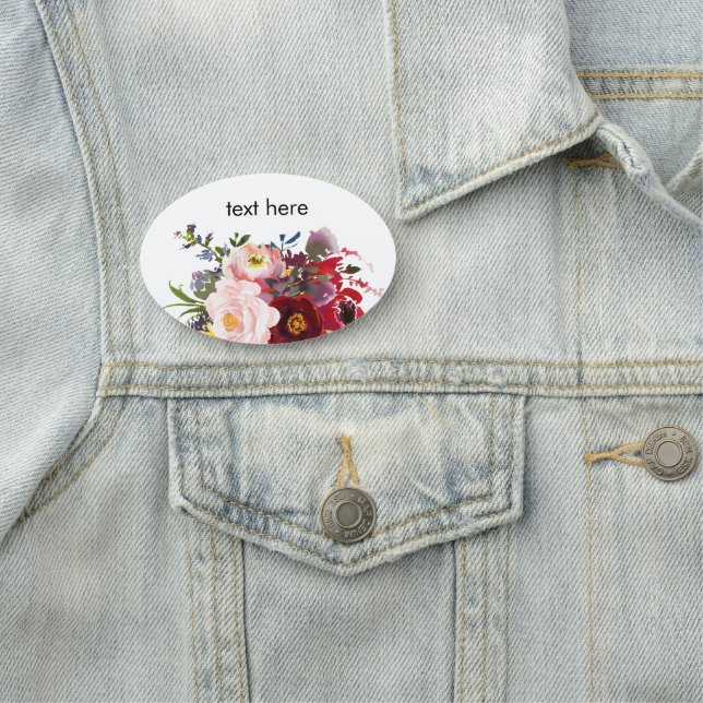 Aquarellblume Klassische Bezeichnung Namensschild (Beispiel)