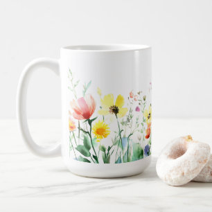 Aquarellblume Kunst 🌺 Kaffeemaschine 15oz Kaffeetasse