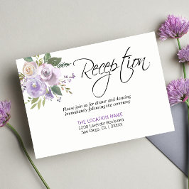 Aquarellblume Lavendel Hochzeitsrezeption Begleitkarte