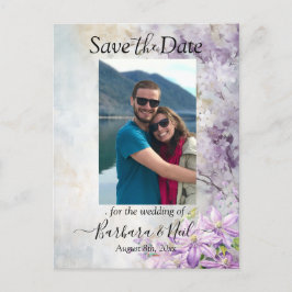 Aquarellblume Lavendel Save the Date Foto Postkarte