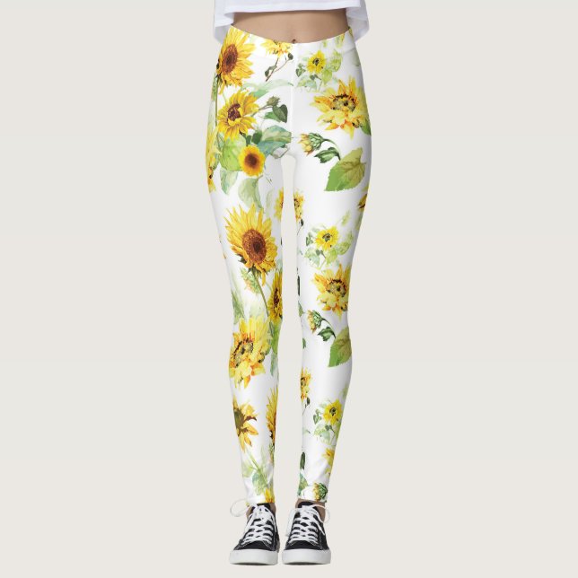 Aquarellblume Leggings (Vorderseite)
