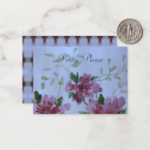 Aquarellblume mit rosa und blau mitteilungskarte