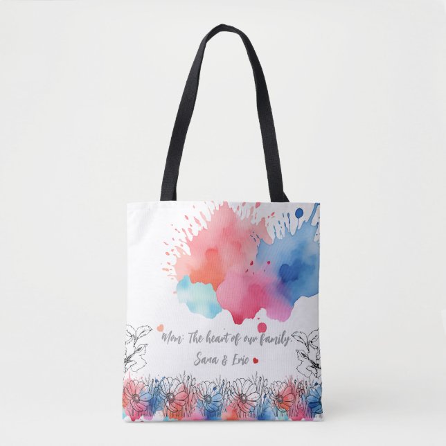 Aquarellblume Modernes Geschenk für Mama mit Zitat (Vorderseite)