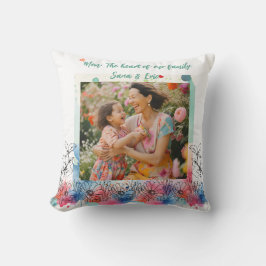 Aquarellblume Modernes Geschenk für Mama mit Zitat Kissen