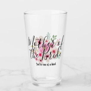 Aquarellblume MUTTER DES BRIDE-Brautparty Glas