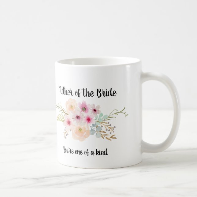 Aquarellblume MUTTER DES BRIDE-Brautparty Kaffeetasse (Rechts)