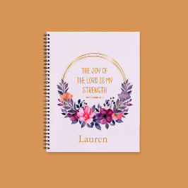 Aquarellblume Neh. 8:10 Die Freude des Herrn Notizbuch