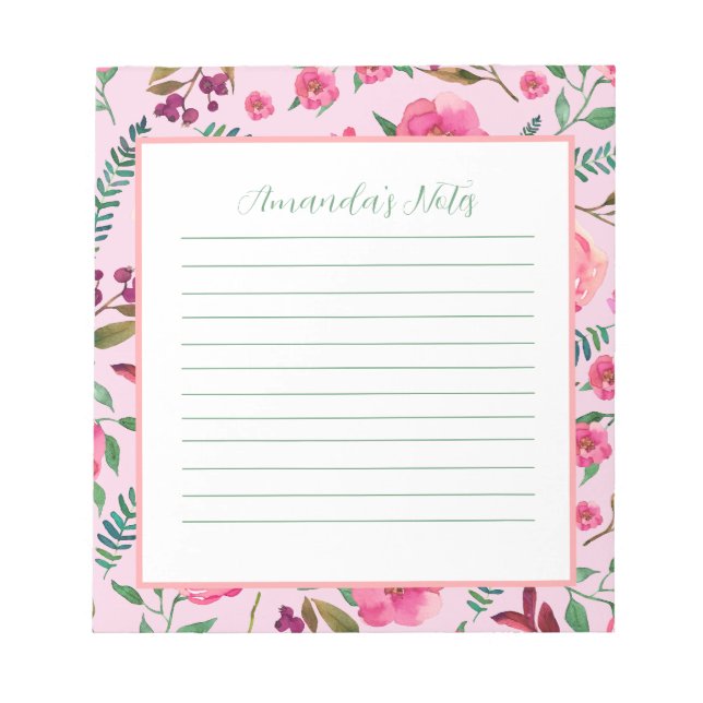 Aquarellblume Notizblock (Vorderseite)