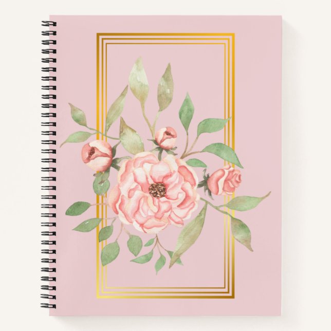 Aquarellblume Notizbuch (Vorderseite)