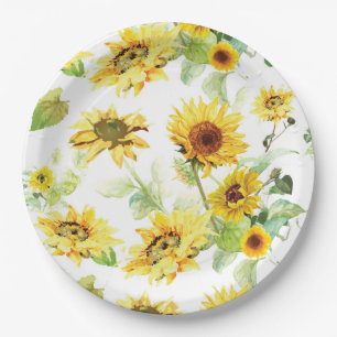 Aquarellblume Pappteller