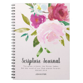 Aquarellblume Personalisiertes Schriftzeichen Notizblock