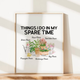 Aquarellblume Pflanze Funny Quote Garden Poster
