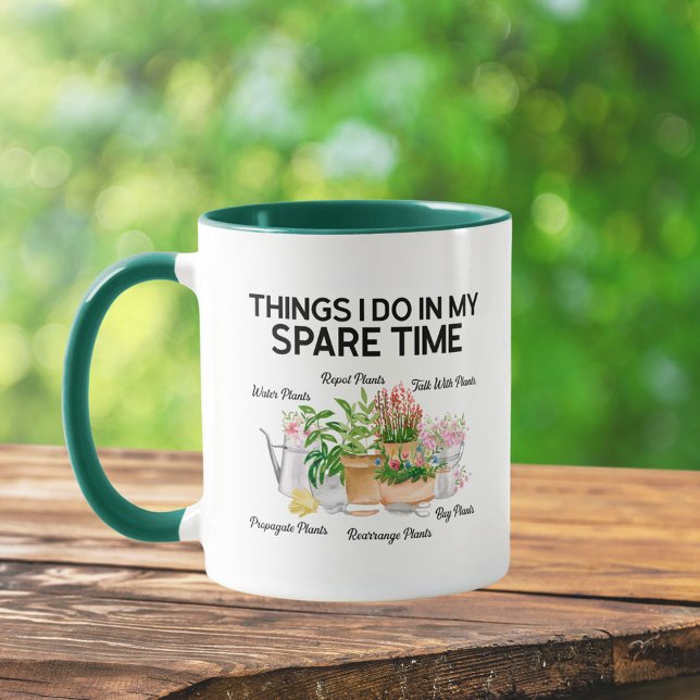 Aquarellblume Pflanze Funny Quote Garden Tasse (In situ Kitchen table)