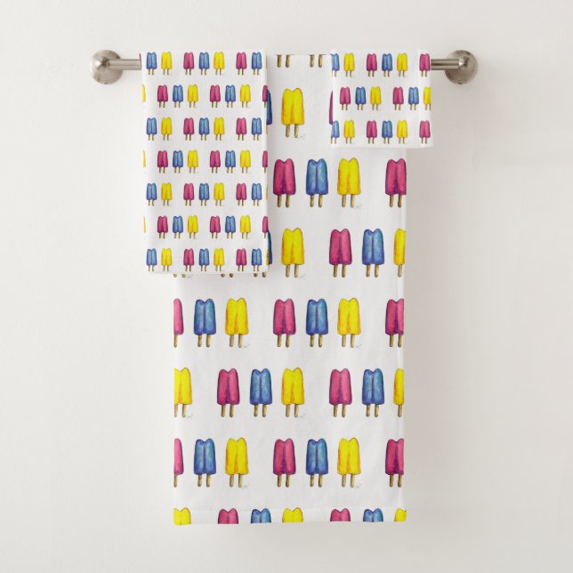 Aquarellblume Popsicles Twin Pop Ice Lololi Sommer Badhandtuch Set (Insitu)