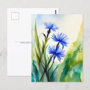 Aquarellblume, Postkreuzung Postkarte