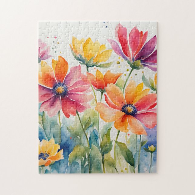 Aquarellblume Puzzle (Vertikal)