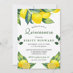 Aquarellblume Quinceanera Einladung
