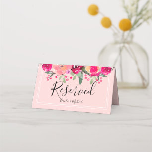 Aquarellblume Reserviert Hochzeitstisch Platzkarte