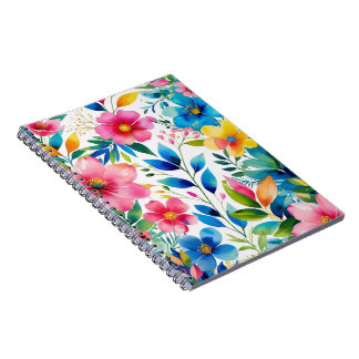 Aquarellblume - Rosa Gelbe Blumen Notizblock